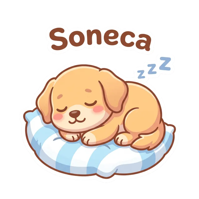 Figurinha de Golden Retriever chibi: Soneca